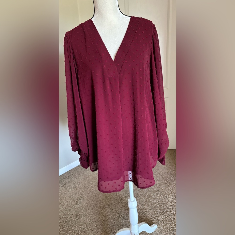 Elegant Burgundy Women's Top